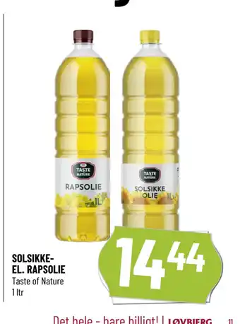 SOLSIKKEEL. RAPSOLIE