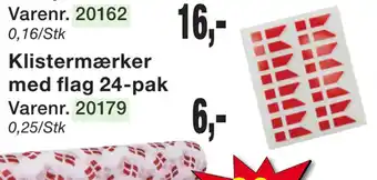 Harald Nyborg Klistermærker med flag 24-pak tilbud