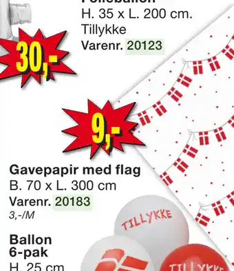 Harald Nyborg Gavepapir med flag tilbud