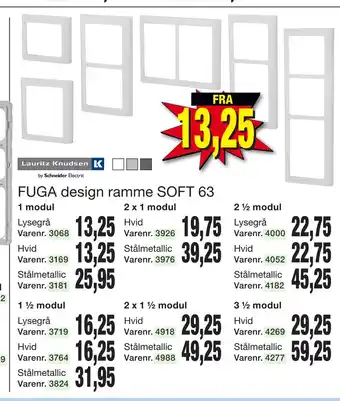 Harald Nyborg FUGA design ramme SOFT 63 tilbud
