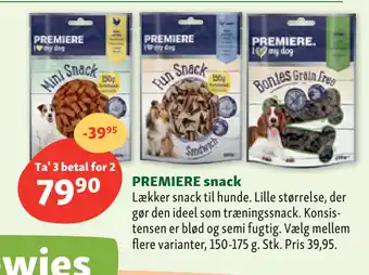 Maxi Zoo PREMIERE snack tilbud