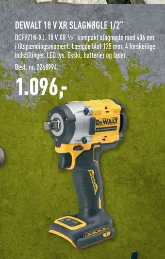 Johannes Fog DEWALT 18 V XR SLAGNØGLE 1/2” tilbud