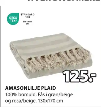 JYSK AMASONLILJE PLAID tilbud