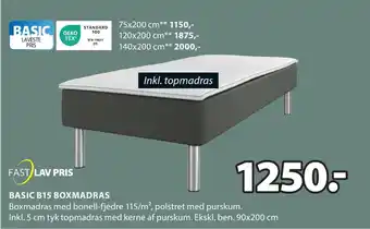 JYSK BASIC B15 BOXMADRAS tilbud