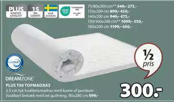 JYSK PLUS T50 TOPMADRAS tilbud