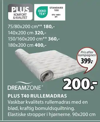 JYSK PLUS T40 RULLEMADRAS tilbud