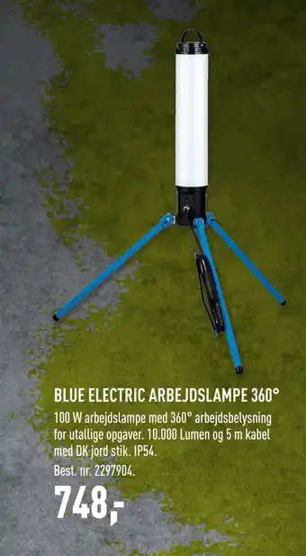 Johannes Fog BLUE ELECTRIC ARBEJDSLAMPE 360° tilbud