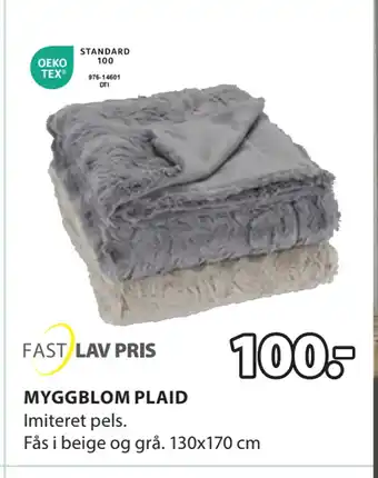JYSK MYGGBLOM PLAID tilbud