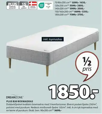JYSK PLUS B20 BOXMADRAS tilbud