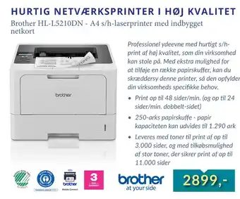 Brother HL-L5210DN - A4 s/h-laserprinter med indbygget netkort