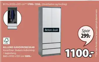 JYSK BILLUND GARDEROBESKAB tilbud