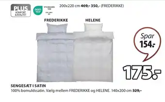 JYSK SENGESÆT I SATIN tilbud