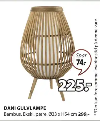 JYSK DANI GULVLAMPE tilbud