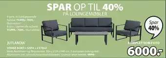 JYSK VONGE BORD + SOFA + 2 STOLE tilbud