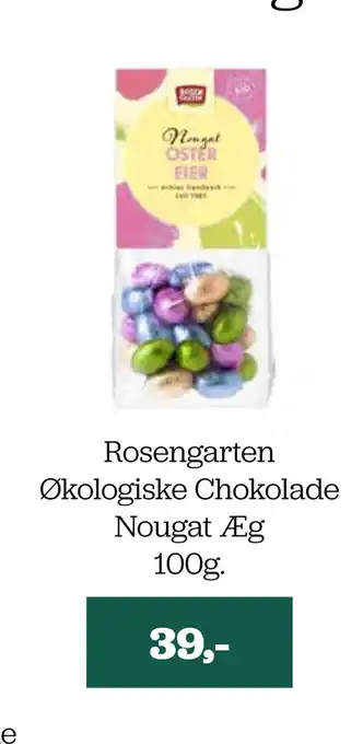 Rosengarten Økologiske Chokolade Nougat Æg 100g
