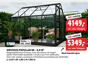 jem & fix DRIVHUS POPULAR 86 - 5,0 M² tilbud