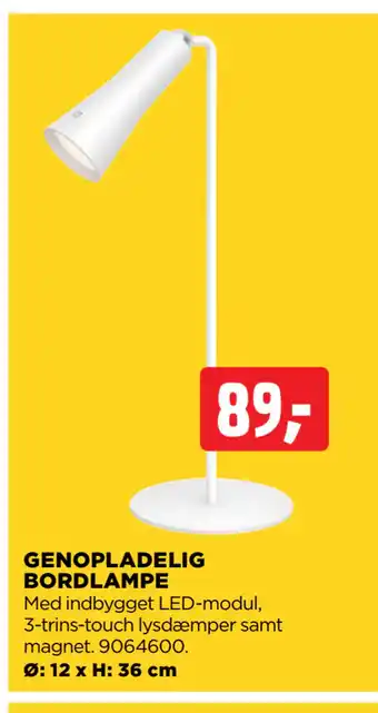 GENOPLADELIG BORDLAMPE
