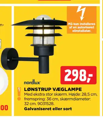 jem & fix LØNSTRUP VÆGLAMPE tilbud