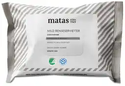 Matas Mild Renseservietter Til Sensitiv Hud Uden Parfume tilbud
