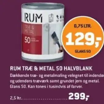 XL-BYG RUM TRÆ & METAL 50 HALVBLANK tilbud
