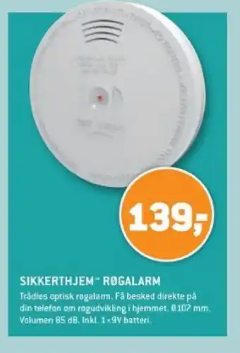 XL-BYG SIKKERTHJEM RØGALARM tilbud