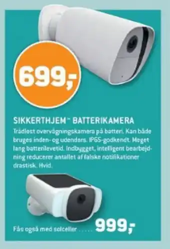XL-BYG SIKKERTHJEM BATTERIKAMERA. tilbud