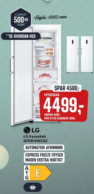 Skousen LG fryseskab GFE61SWCSZ tilbud