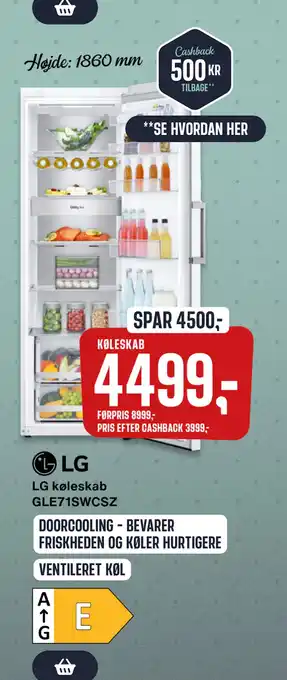Skousen LG køleskab GLE71SWCSZ tilbud