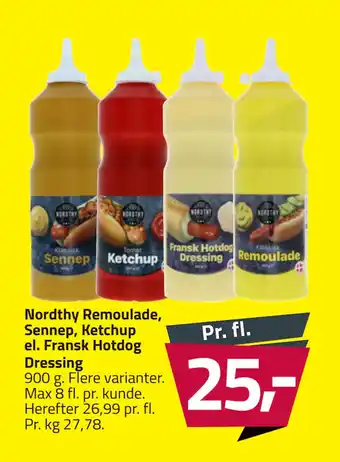 Fleggaard Nordthy Remoulade, Sennep, Ketchup el. Fransk Hotdog Dressing tilbud