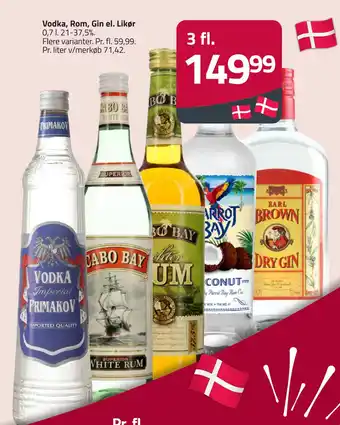 Fleggaard Vodka, Rom, Gin el. Likør tilbud