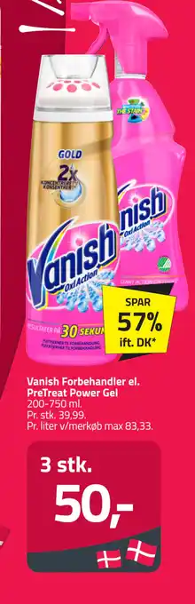 Fleggaard Vanish Forbehandler el. PreTreat Power Gel tilbud