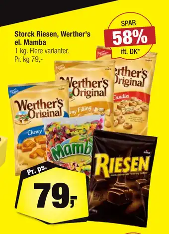 Calle Storck Riesen, Werther's el. Mamba tilbud