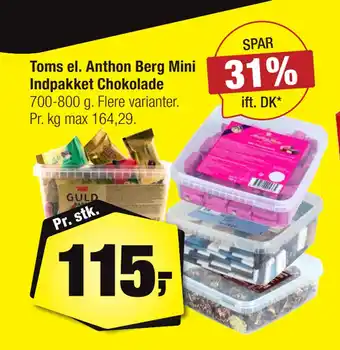 Toms el. Anthon Berg Mini Indpakket Chokolade