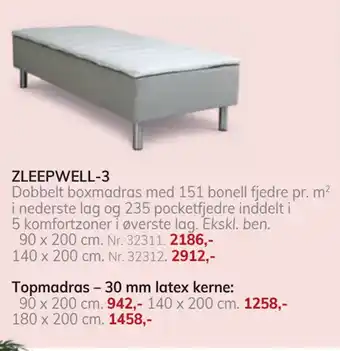 Daells Bolighus Topmadras - 30 mm latex kerne tilbud