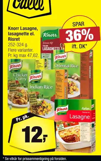 Calle Knorr Lasagne, lasagnette el. Risret tilbud