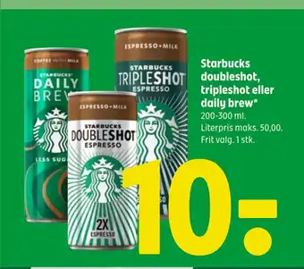 Starbucks doubleshot, tripleshot eller daily brew