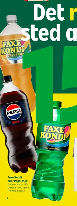 Coop 365 Faxe Kondi eller Pepsi Max tilbud