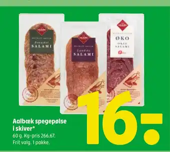 Coop 365 Aalbæk spegepølse i skiver tilbud