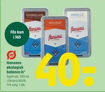 Coop 365 Hansens økologisk balance is tilbud