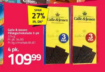 Fleggaard Galle & Jessen Pålægschokolade 3-pk tilbud