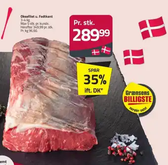 Fleggaard Oksefilet u. Fedtkant tilbud