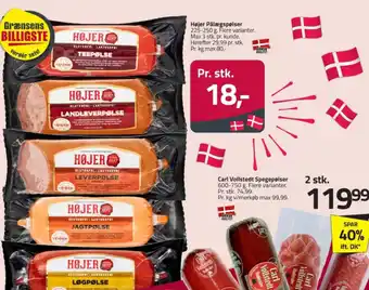 Fleggaard Højer Pålægspølser tilbud