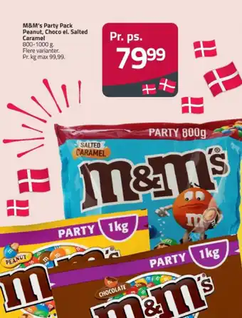 Fleggaard M&M's Party Pack Peanut, Choco el. Salted Caramel tilbud