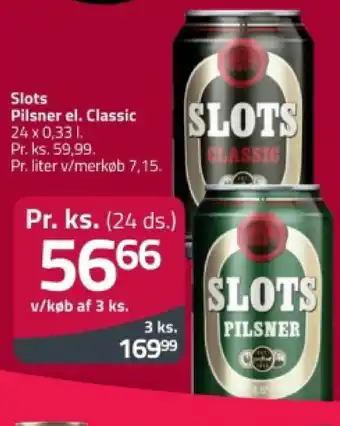 Fleggaard Slots Pilsner el. Classic tilbud