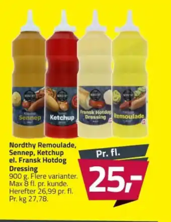Fleggaard Nordthy Remoulade, Sennep, Ketchup el. Fransk Hotdog Dressing tilbud