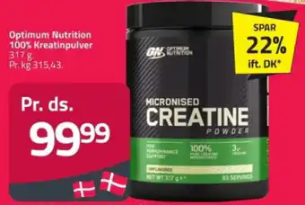 Fleggaard Optimum Nutrition 100% Kreatinpulver 317 g tilbud