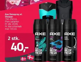 Fleggaard Axe Deospray el. Shower tilbud