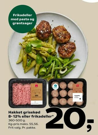 Coop 365 Hakket grisekød 8- 12% eller frikadeller tilbud