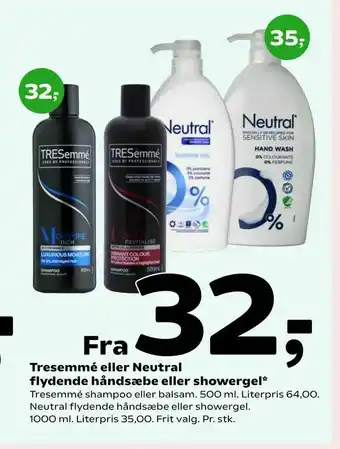 Coop 365 Tresemmé eller Neutral flydende håndsæbe eller showergel tilbud