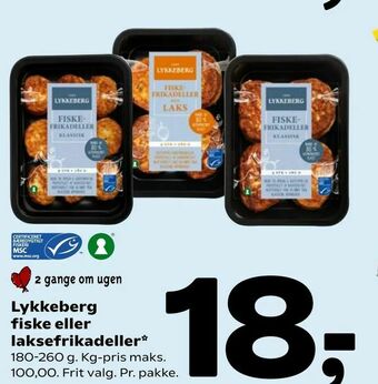 Coop 365 Lykkeberg fiske eller laksefrikadeller tilbud